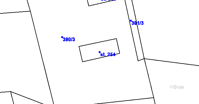 Parcela st. 254 v KÚ Líšnice, Katastrální mapa
