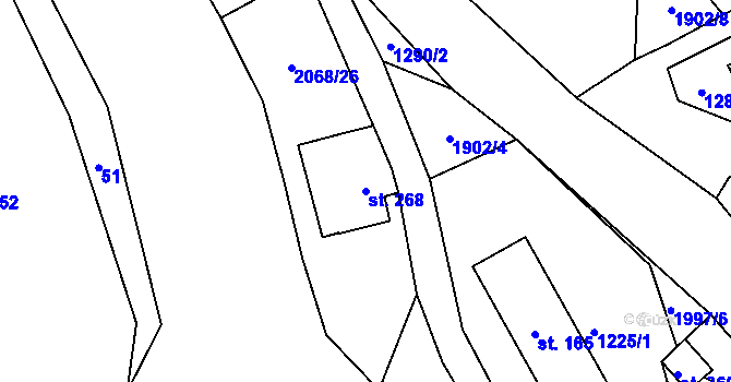 Parcela st. 268 v KÚ Líšnice, Katastrální mapa