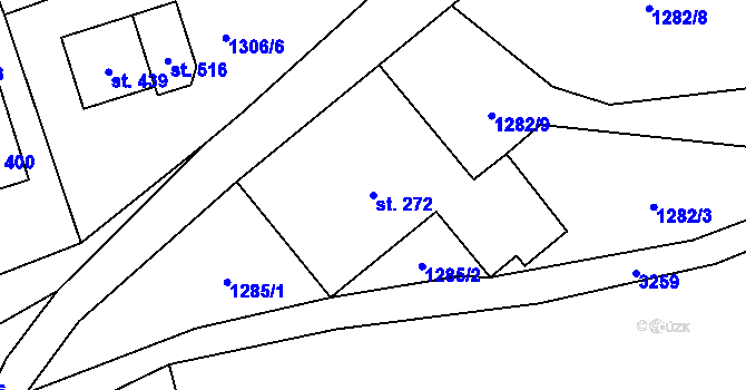 Parcela st. 272 v KÚ Líšnice, Katastrální mapa