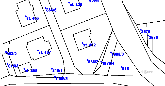 Parcela st. 402 v KÚ Líšnice, Katastrální mapa