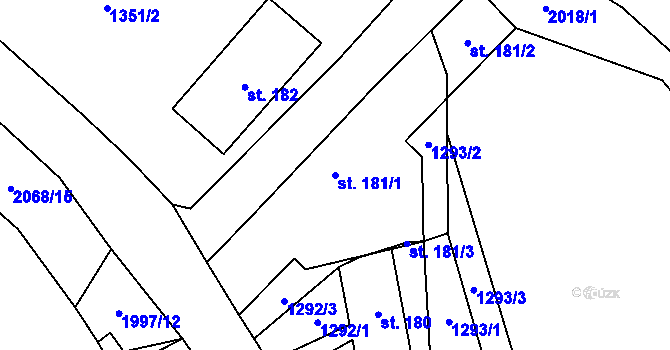 Parcela st. 181/1 v KÚ Líšnice, Katastrální mapa
