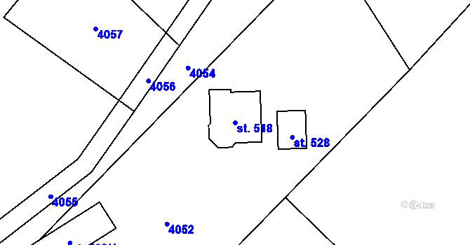 Parcela st. 518 v KÚ Líšnice, Katastrální mapa