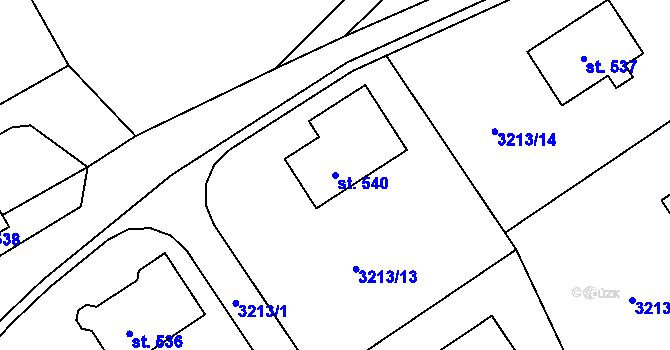 Parcela st. 540 v KÚ Líšnice, Katastrální mapa