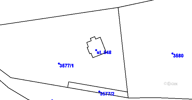 Parcela st. 548 v KÚ Líšnice, Katastrální mapa