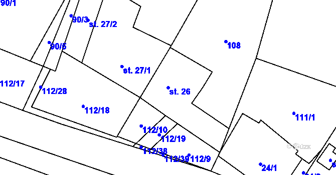 Parcela st. 26 v KÚ Líšnice u Mohelnice, Katastrální mapa