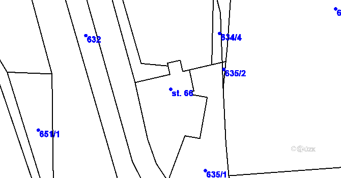 Parcela st. 66 v KÚ Líšnice u Mohelnice, Katastrální mapa
