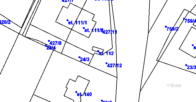 Parcela st. 112 v KÚ Líšnice u Mohelnice, Katastrální mapa