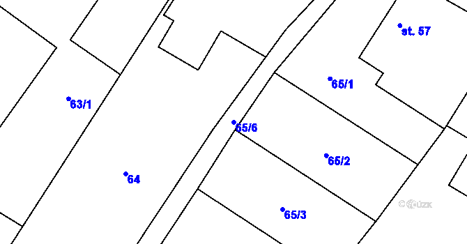 Parcela st. 65/6 v KÚ Líšnice u Mohelnice, Katastrální mapa