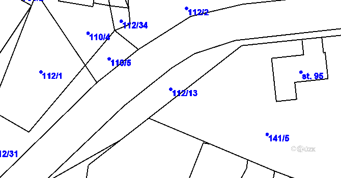 Parcela st. 112/13 v KÚ Líšnice u Mohelnice, Katastrální mapa