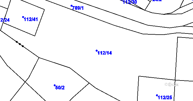 Parcela st. 112/14 v KÚ Líšnice u Mohelnice, Katastrální mapa