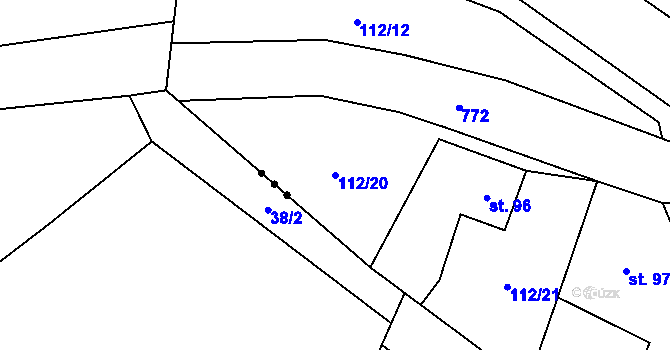 Parcela st. 112/20 v KÚ Líšnice u Mohelnice, Katastrální mapa