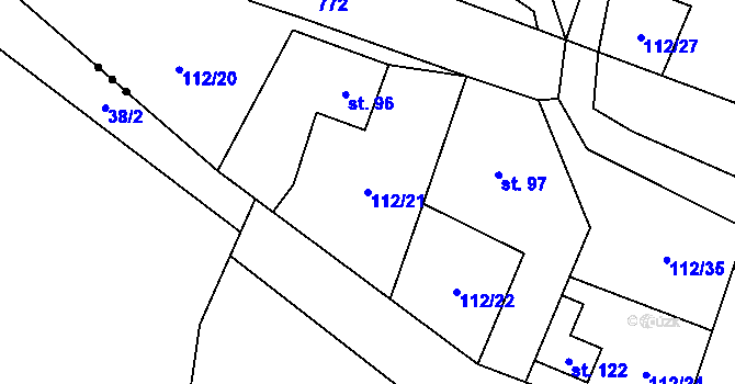 Parcela st. 112/21 v KÚ Líšnice u Mohelnice, Katastrální mapa