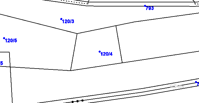 Parcela st. 120/4 v KÚ Líšnice u Mohelnice, Katastrální mapa