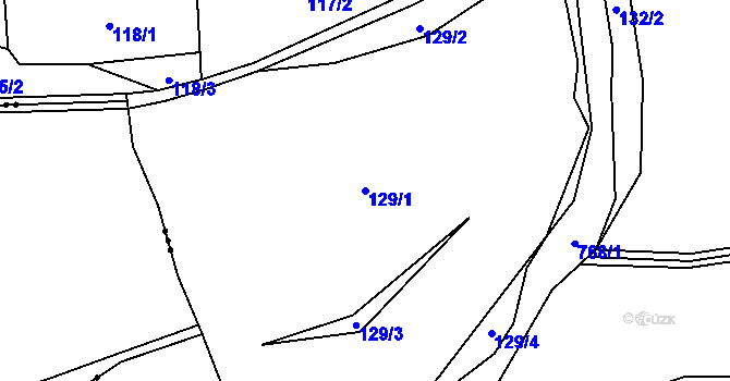 Parcela st. 129/1 v KÚ Líšnice u Mohelnice, Katastrální mapa