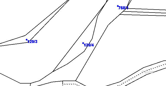 Parcela st. 129/4 v KÚ Líšnice u Mohelnice, Katastrální mapa