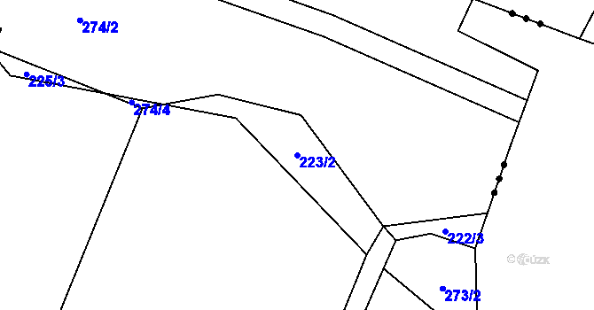 Parcela st. 223/2 v KÚ Líšnice u Mohelnice, Katastrální mapa