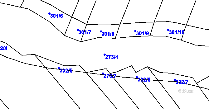Parcela st. 273/4 v KÚ Líšnice u Mohelnice, Katastrální mapa