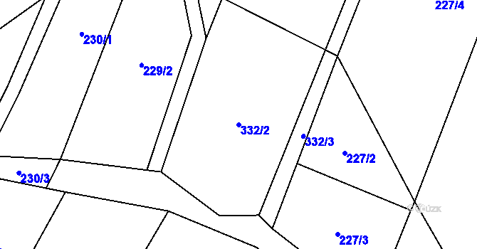 Parcela st. 332/2 v KÚ Líšnice u Mohelnice, Katastrální mapa