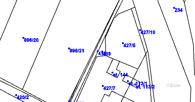 Parcela st. 419 v KÚ Líšnice u Mohelnice, Katastrální mapa
