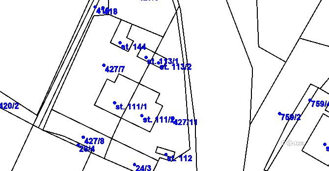 Parcela st. 427/5 v KÚ Líšnice u Mohelnice, Katastrální mapa
