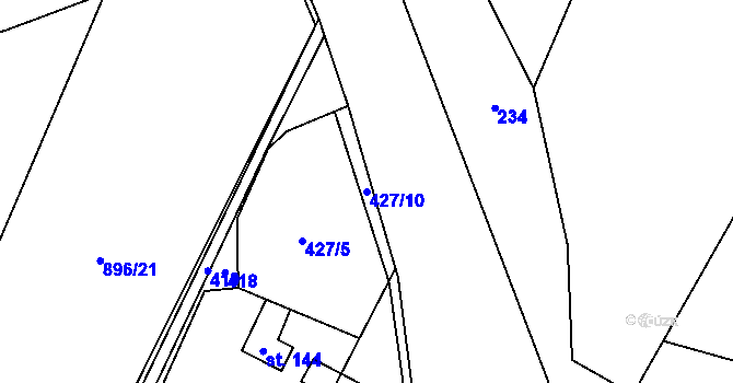 Parcela st. 427/10 v KÚ Líšnice u Mohelnice, Katastrální mapa