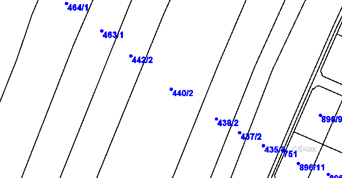 Parcela st. 440/2 v KÚ Líšnice u Mohelnice, Katastrální mapa
