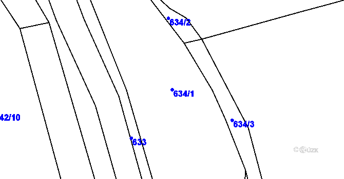 Parcela st. 634/1 v KÚ Líšnice u Mohelnice, Katastrální mapa