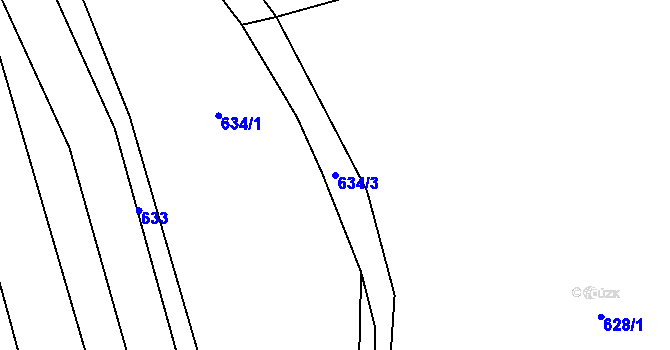 Parcela st. 634/3 v KÚ Líšnice u Mohelnice, Katastrální mapa