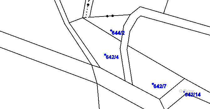 Parcela st. 642/4 v KÚ Líšnice u Mohelnice, Katastrální mapa