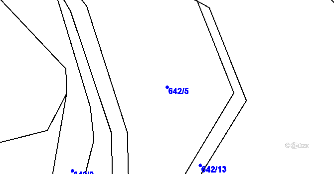 Parcela st. 642/5 v KÚ Líšnice u Mohelnice, Katastrální mapa