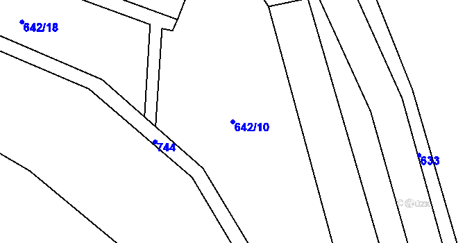 Parcela st. 642/10 v KÚ Líšnice u Mohelnice, Katastrální mapa