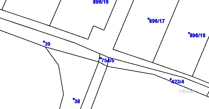 Parcela st. 754/6 v KÚ Líšnice u Mohelnice, Katastrální mapa
