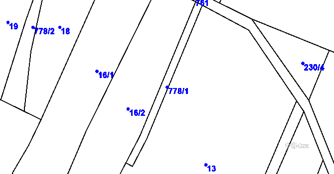 Parcela st. 778/1 v KÚ Líšnice u Mohelnice, Katastrální mapa
