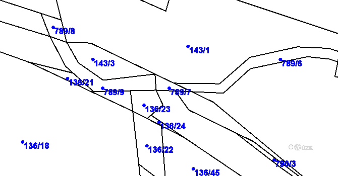 Parcela st. 789/7 v KÚ Líšnice u Mohelnice, Katastrální mapa