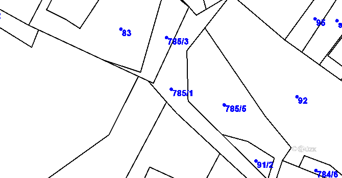 Parcela st. 785/1 v KÚ Líšnice u Mohelnice, Katastrální mapa