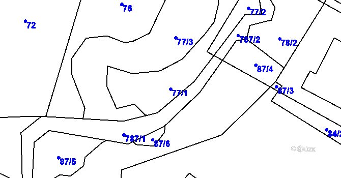 Parcela st. 77/1 v KÚ Líšnice u Mohelnice, Katastrální mapa