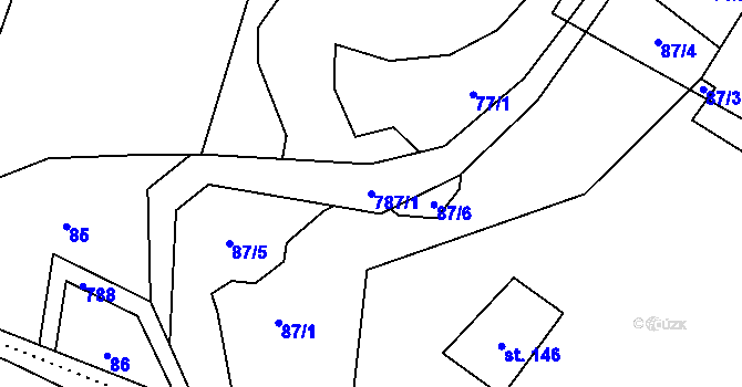 Parcela st. 787/1 v KÚ Líšnice u Mohelnice, Katastrální mapa