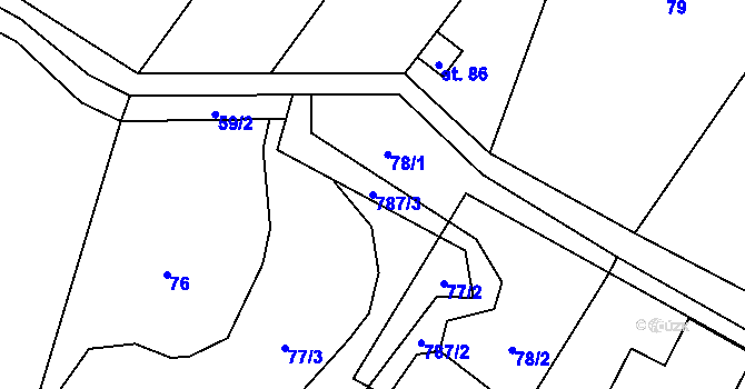 Parcela st. 787/3 v KÚ Líšnice u Mohelnice, Katastrální mapa