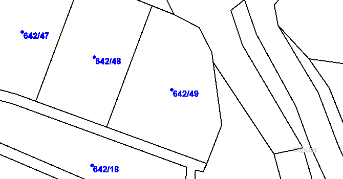 Parcela st. 642/49 v KÚ Líšnice u Mohelnice, Katastrální mapa