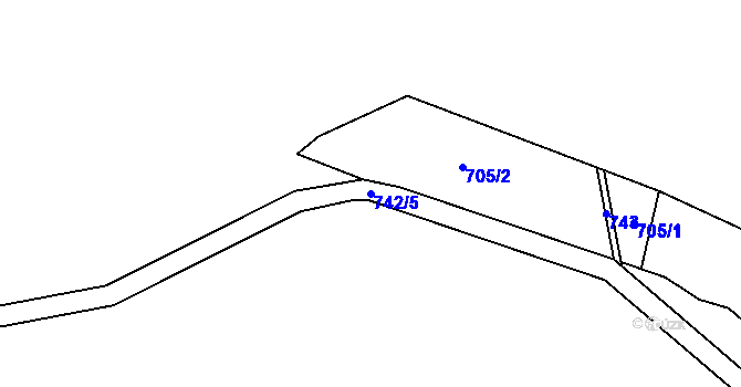 Parcela st. 742/5 v KÚ Líšnice u Mohelnice, Katastrální mapa