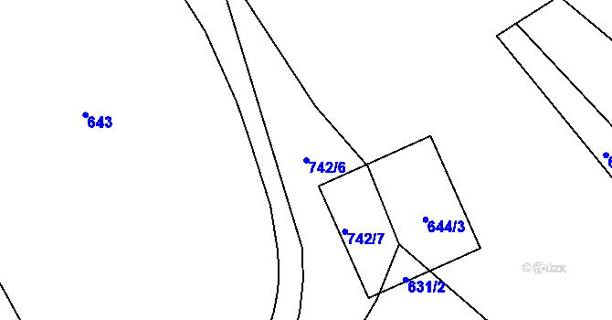 Parcela st. 742/6 v KÚ Líšnice u Mohelnice, Katastrální mapa