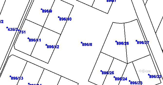 Parcela st. 896/8 v KÚ Líšnice u Mohelnice, Katastrální mapa