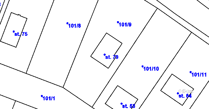 Parcela st. 79 v KÚ Vyšehorky, Katastrální mapa