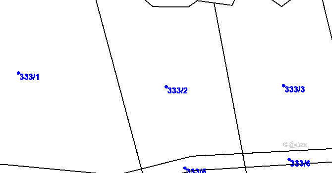 Parcela st. 333/2 v KÚ Dolní Miletín, Katastrální mapa
