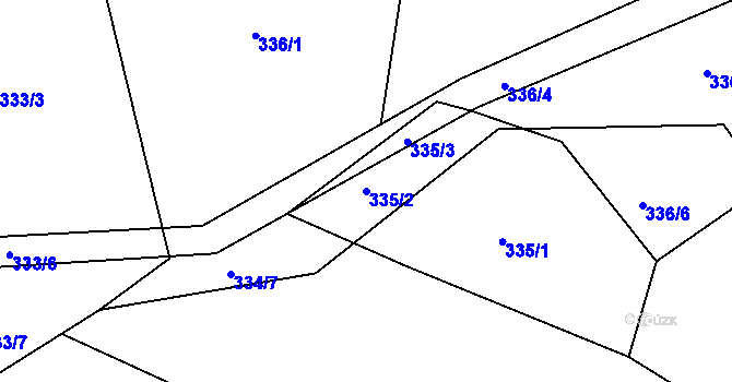 Parcela st. 335/2 v KÚ Dolní Miletín, Katastrální mapa