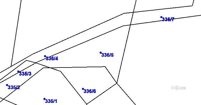 Parcela st. 336/5 v KÚ Dolní Miletín, Katastrální mapa