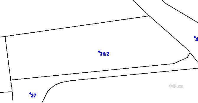 Parcela st. 31/2 v KÚ Horní Miletín, Katastrální mapa