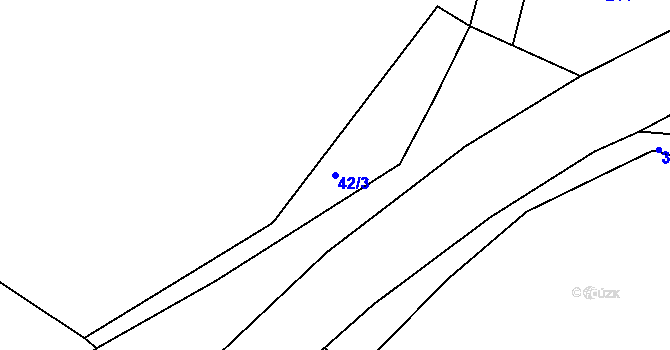 Parcela st. 42/3 v KÚ Horní Miletín, Katastrální mapa