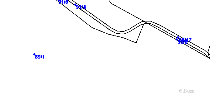 Parcela st. 91/7 v KÚ Horní Miletín, Katastrální mapa