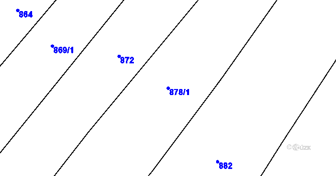 Parcela st. 878/1 v KÚ Levín u Lišova, Katastrální mapa